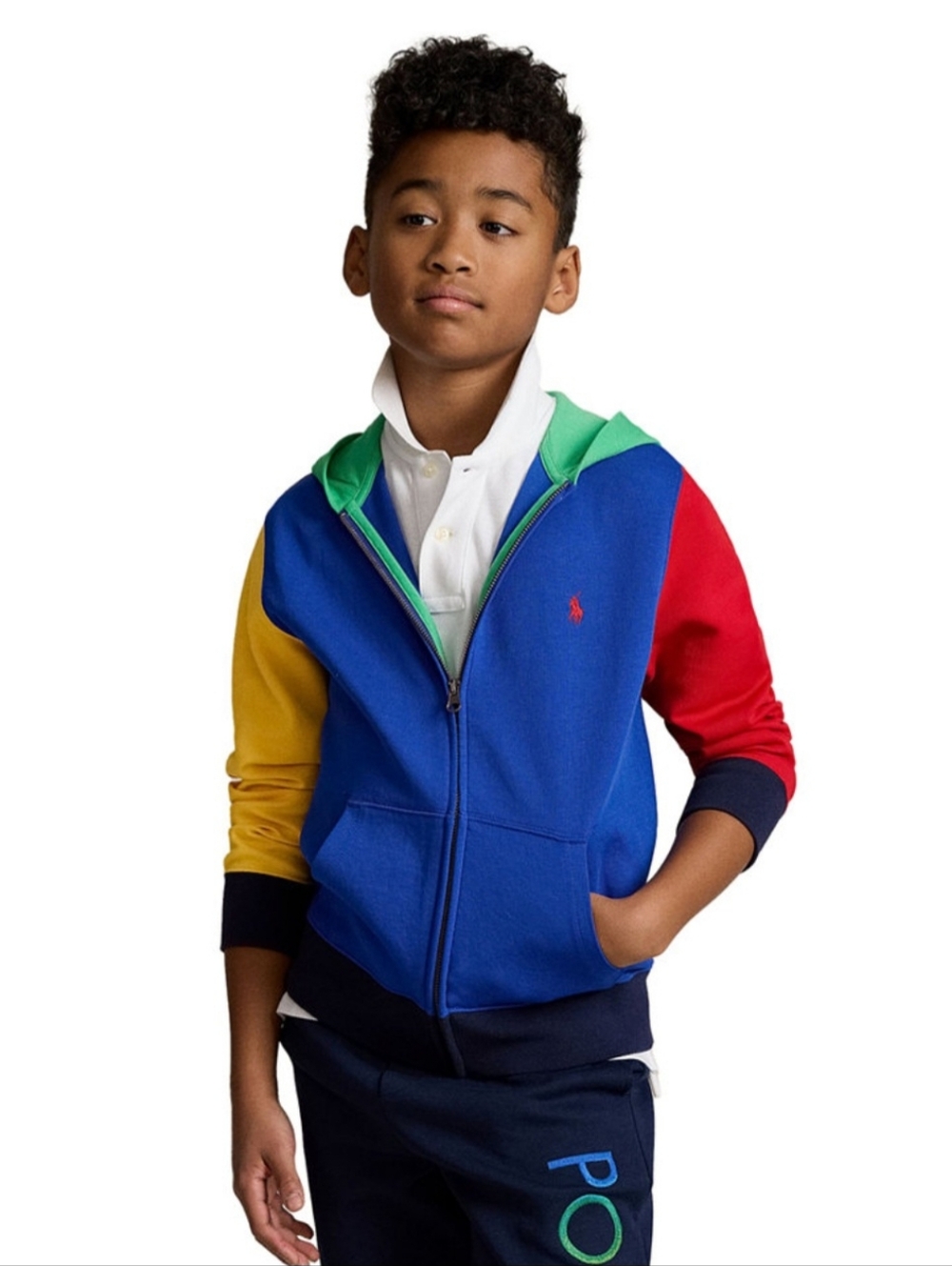 Polo Ralph Lauren Big Boys Color-Blocked Ombre-Logo Zip Hoodie